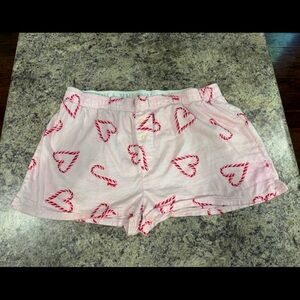VS PINK candy cane boxer short/pajama bottoms